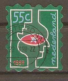 Briefmarke Niederlande Mi.Nr. 1640 o Dezembermarken 1997 / Sich überschneidende Köpfe & Stern #