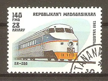 Briefmarke Madagaskar Mi.Nr. 1564 o Lokomotiven 1993 / ER-200 #