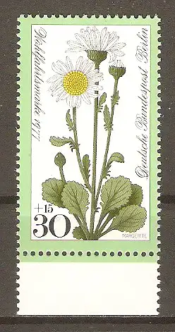 Briefmarke Berlin Mi.Nr. 556 ** Unterrand - Wohlfahrt 1977 / Wiesenblumen - Margerite (Chrysanthemum leucanthemum) #