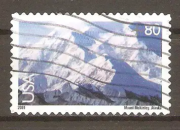 Briefmarke USA Mi.Nr. 3449 o Landschaften 2001 / Gebirgsmassiv Mount McKinley in Alaska #