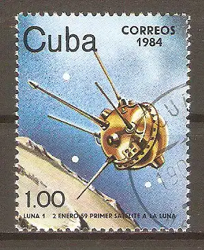 Briefmarke Cuba Mi.Nr. 2850 o Raumfahrt 1984 / Luna 1 (1959) #