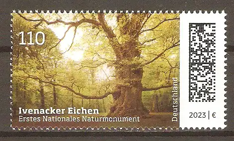 Briefmarke BRD Mi.Nr. 3775 ** Erstes Nationales Naturmonument 2023 / Ivenacker Eichen (Quercus robur) #