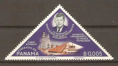 Briefmarke Panama Mi.Nr. 796 ** Weltraumforschung 1965 / John F. Kennedy & Cape Kennedy #