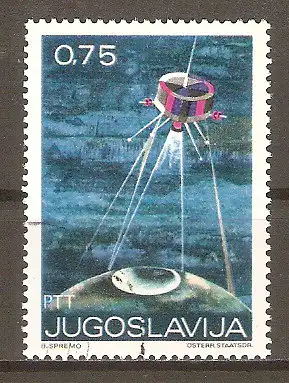 Briefmarke Jugoslawien Mi.Nr. 1410 o Der Weltraum im Dienst der Wissenschaft 1971 / Künstlicher Satellit #