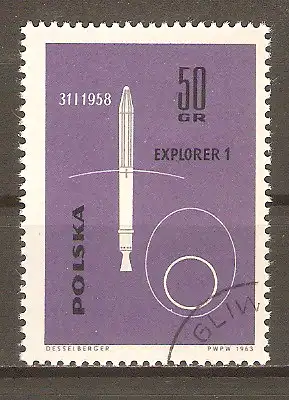 Briefmarke Polen Mi.Nr. 1439 o Eroberung des Weltraums 1963 / Explorer 1 - Erster künstlicher Satellit der USA  #