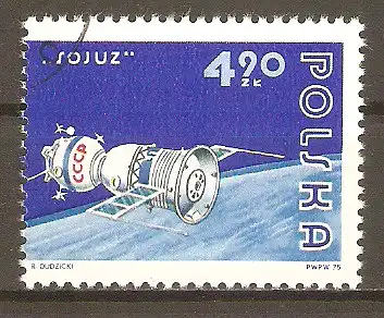 Briefmarke Polen Mi.Nr. 2388 o Amerikanisch-sowjetisches Raumfahrtunternehmen Apollo-Sojus 1975 / Sojus #