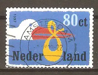 Briefmarke Niederlande Mi.Nr. 1631 I o Geburtsanzeigen 1997 / Storch bringt Baby #