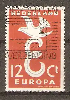 Briefmarke Niederlande Mi.Nr. 718 o Europa CEPT 1958 / Stilisierte Taube über Buchstabe „E“ #