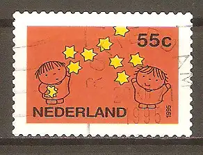 Briefmarke Niederlande Mi.Nr. 1562 o Dezembermarken 1995 / Junge und Mädchen & Sterne #