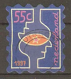 Briefmarke Niederlande Mi.Nr. 1636 o Dezembermarken 1997 / Sich überschneidende Köpfe & Stern #