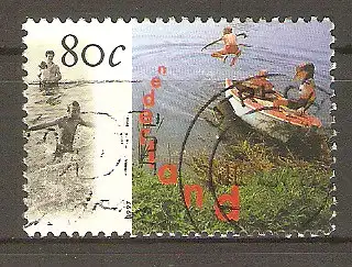 Briefmarke Niederlande Mi.Nr. 1623 o Wasserland 1997 / Badende Kinder mit Boot #