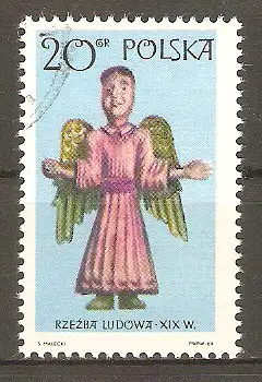 Briefmarke Polen Mi.Nr. 1971 o Volkstümliche Bildhauerkunst 1969 / "Engel" (19. Jh.) von Künstler unbekannt #