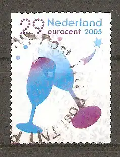 Briefmarke Niederlande Mi.Nr. 2357 o Dezembermarken 2005 / Sektgläser #