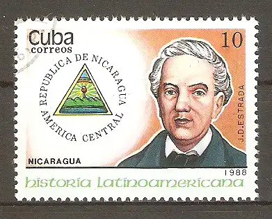 Briefmarke Cuba Mi.Nr. 3241 o Persönlichkeiten der Unabhängigkeitskämpfe 1988 / J. D. Estrada (Außenminister von Mexiko) #