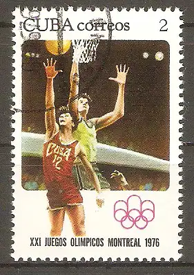 Briefmarke Cuba Mi.Nr. 2136 o Olympische Sommerspiele Montreal 1976 / Basketball #