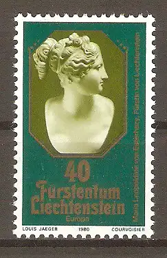 Briefmarke Liechtenstein Mi.Nr. 741 ** Europa CEPT 1980 / Marie Leopoldine Esterházy von Galánthá (Fürstin von Liechtenstein) #