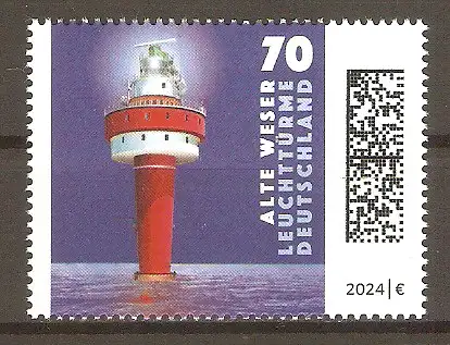 Briefmarke BRD Mi.Nr. 3840 ** Leuchttürme 2024 / Leuchtturm Alte Weser #