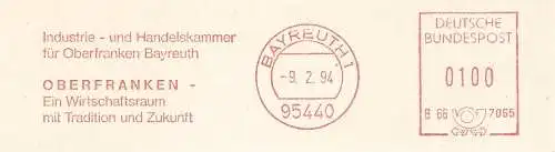 Freistempel B66 7065 Bayreuth - Industrie- und Handelskammer für Oberfranken Bayreuth / OBERFRANKEN - Ein Wirtschaftsraum mit Tradition und Zukunft (#1102)