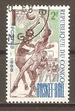 Briefmarke Kongo-Brazzaville Mi.Nr. 97 o Sport 1966 / Basketball #