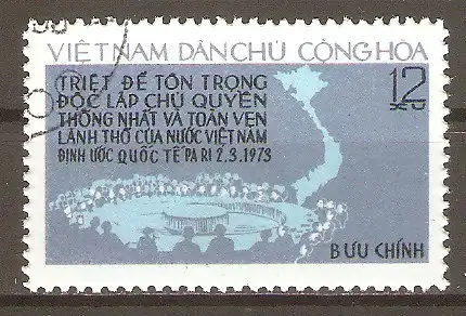 Briefmarke Vietnam Mi.Nr. 789 o 2. Jahrestag des Pariser Abkommens 1975 / Unterzeichnung des Abkommens #