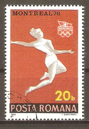 Briefmarke Rumänien Mi.Nr. 3350 o Olympische Sommerspiele Montreal 1976 / Weitsprung der Frauen #