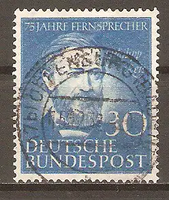 Briefmarke BRD Mi.Nr. 161 o 75 Jahre Telefon in Deutschland 1952 / Philipp Reis (Erfinder des Telefons) #