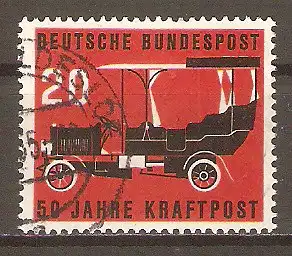 Briefmarke BRD Mi.Nr. 211 o 50 Jahre Kraftpost 1955 / Kraftomnibus aus dem Jahre 1906 #