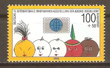 Briefmarke BRD Mi.Nr. 1472 ** 10. Internationale Briefmarkenausstellung der Jugend in Düsseldorf 1990 #