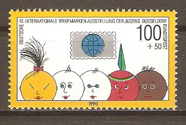 Briefmarke BRD Mi.Nr. 1472 ** 10. Internationale Briefmarkenausstellung der Jugend in Düsseldorf 1990 #