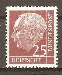 Briefmarke BRD Mi.Nr. 186 xW ** 25 Pf. Bundespräsident Theodor Heuss 1954 #