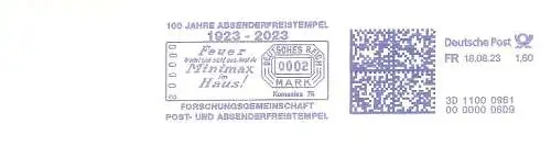 Freistempel 3D11000961 Weimar - Forschungsgemeinschaft Post- und Absenderfreistempel / 100 Jahre Absenderfreistempel 1923-2023 (Abb. Komusina Freistempel) (#1188)