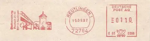 Freistempel E65 0396 Reutlingen - Stadtverwaltung (Abb. Tübinger Tor)(#1268)