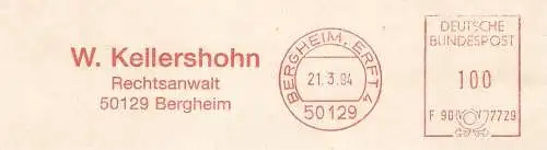 Freistempel F90 7729 Bergheim, Erft - Rechtsanwalt W. Kellershohn (#1300)