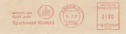 Freistempel F68 6225 Krefeld - Sparkasse Krefeld - wenn's um Geld geht (#1368)