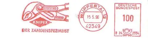 Freistempel B24 2334 Wuppertal - KNIPEX - Der Zangenspezialist (Abb. Zange) (#1379)