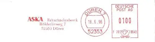 Freistempel F78 8645 Düren - ASKA Faltschachtelwerk (#1395)