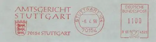 Freistempel B66 4329 Stuttgart - Amtsgericht Stuttgart (Abb. Wappen) (#1437)