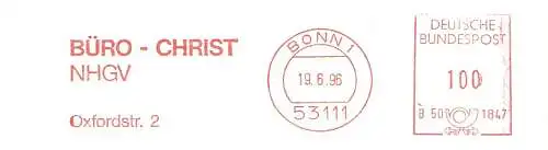 Freistempel B50 1847 Bonn - Büro-Christ NHGV (#1452)