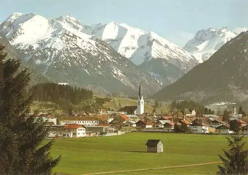 Ansichtskarte Deutschland - Oberstdorf / Ortsansicht mit Kegelkopf, Gr. Krottenkopf, Fürschießer und Kratzer (2721)