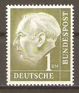 Briefmarke BRD Mi.Nr. 194 xX ** 1 DM Bundespräsident Theodor Heuss 1954/1960 #