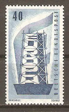 Briefmarke BRD Mi.Nr. 242 ** Europa CEPT 1956 / Wort EUROPA hinter Stahlrohrgerüst & Europafahne #