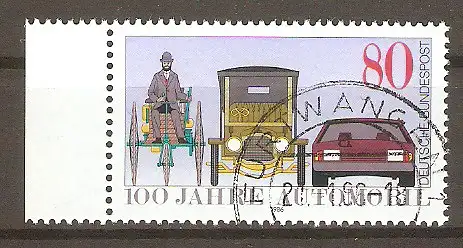 Briefmarke BRD Mi.Nr. 1268 o 100 Jahre Automobil 1986 / Entwicklungsstufen des Automobils #