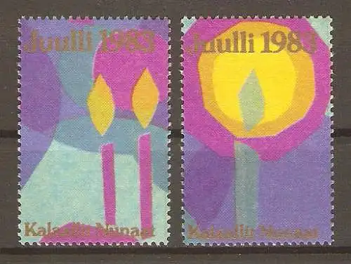 Briefmarke Grönland - 2 verschiedene Weihnachtsmarken 1983 ** #