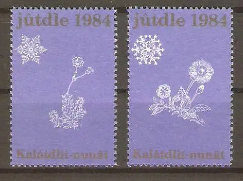 Briefmarke Grönland - 2 verschiedene Weihnachtsmarken 1984 ** #