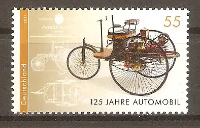 Briefmarke BRD Mi.Nr. 2867 ** 125 Jahre Automobil 2011 / Benz-Patent-Motorwagen #