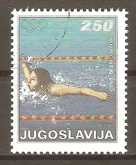 Briefmarke Jugoslawien Mi.Nr. 1453 o Olympische Sommerspiele München 1972 / Schwimmen #