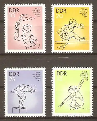 Briefmarke DDR Mi.Nr. 2065-2068 ** Kinder- und Jugendspartakiade Berlin 1975 / Kompletter Satz ! #