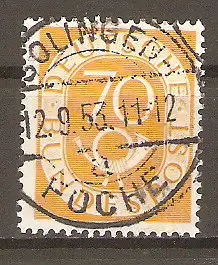 Briefmarke BRD Mi.Nr. 136 o VOLLSTEMPEL SOLINGEN - FOCHE - 70 Pf. Posthorn 1951 #