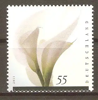 Briefmarke BRD Mi.Nr. 2894 ** Trauermarke 2011 / Blüten der Zimmercalla (Zantedeschia aethiopica) #