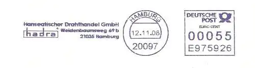Freistempel E975926 Hamburg - hadra / Hanseatischer Drahthandel GmbH (#1652)